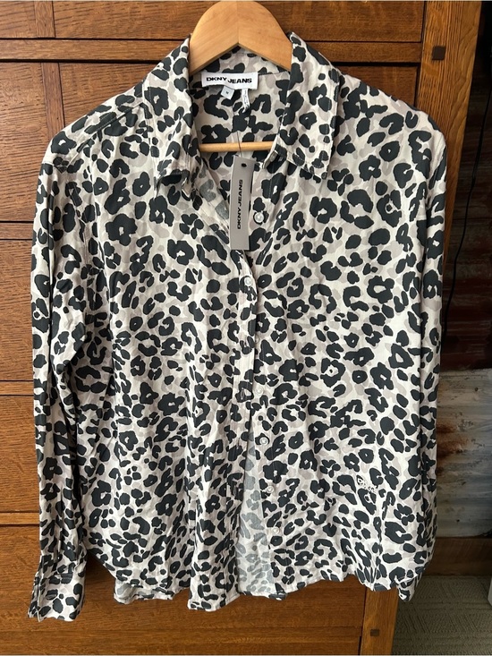 Dkny Tops - NWT-DKNY Jeans Leopard Print Button-Front Blouse-Size Medium